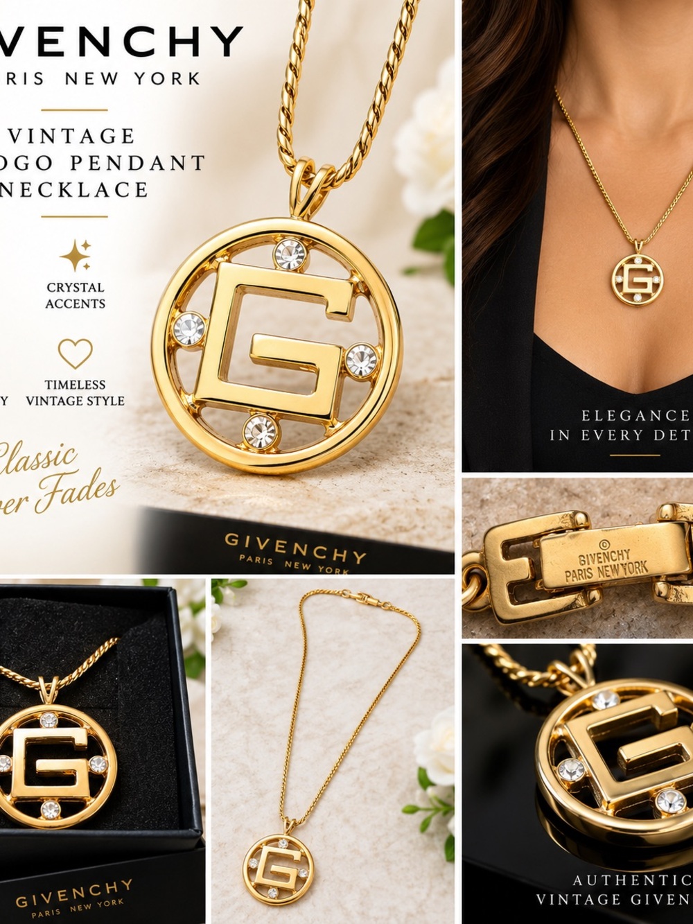 Givenchy Gold Logo Pendant Necklace - Gold